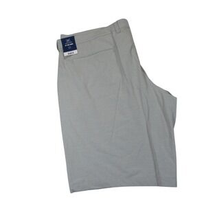 New George Mens Shorts GE Walk Short 42 x 11 Gray Micro Check Stretch Polyester